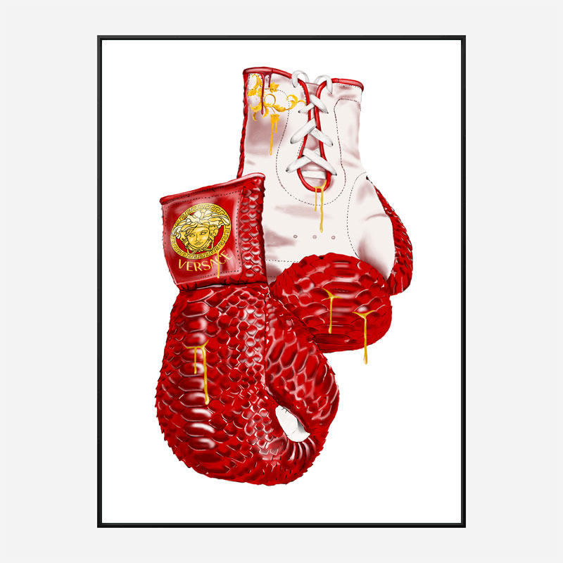 Versace Red Boxing Gloves Art Print Versace Red Boxing Gloves Art Print