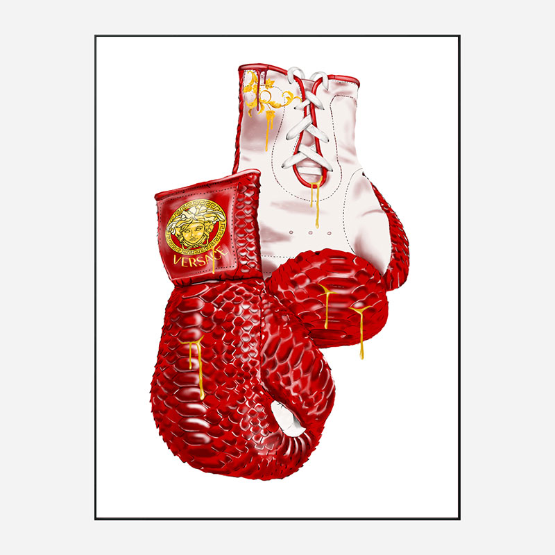 Versace Red Boxing Gloves Art Print Versace Red Boxing Gloves Art Print