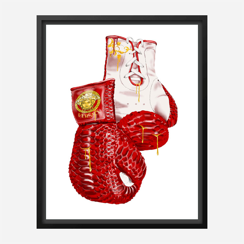 Versace Red Boxing Gloves Art Print Versace Red Boxing Gloves Art Print