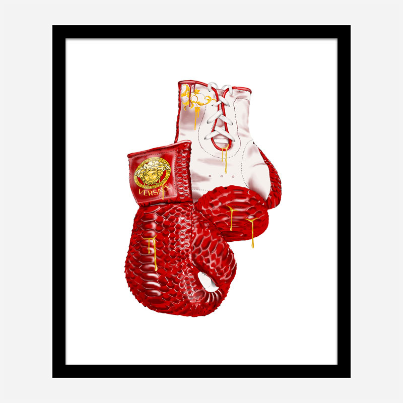 Versace Red Boxing Gloves Art Print Versace Red Boxing Gloves Art Print