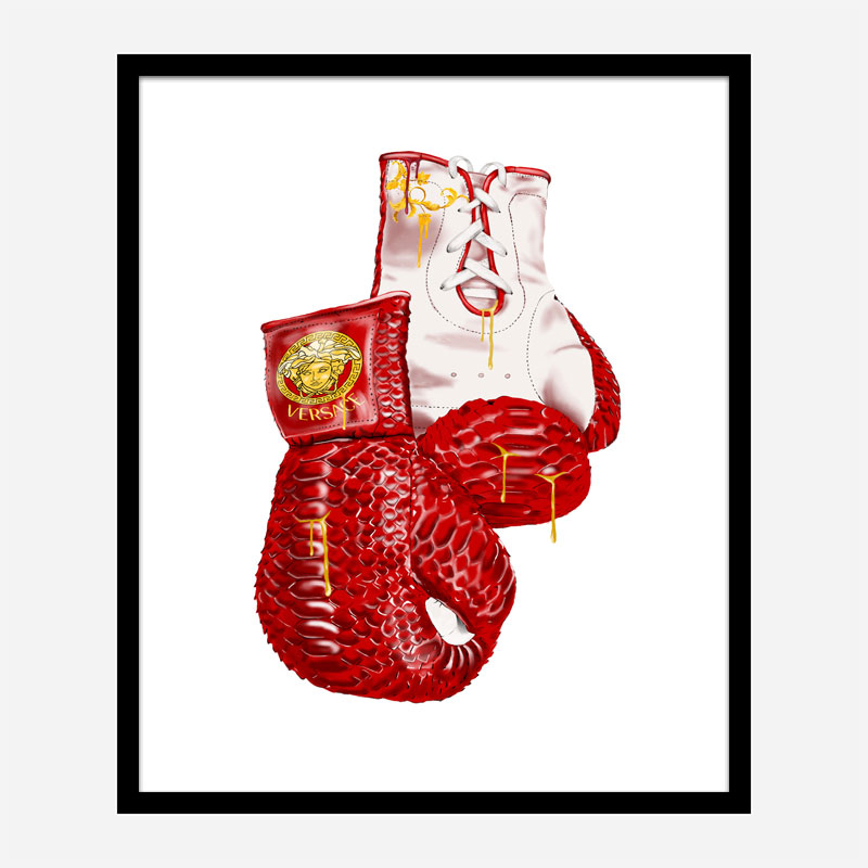 Versace Red Boxing Gloves Art Print Versace Red Boxing Gloves Art Print