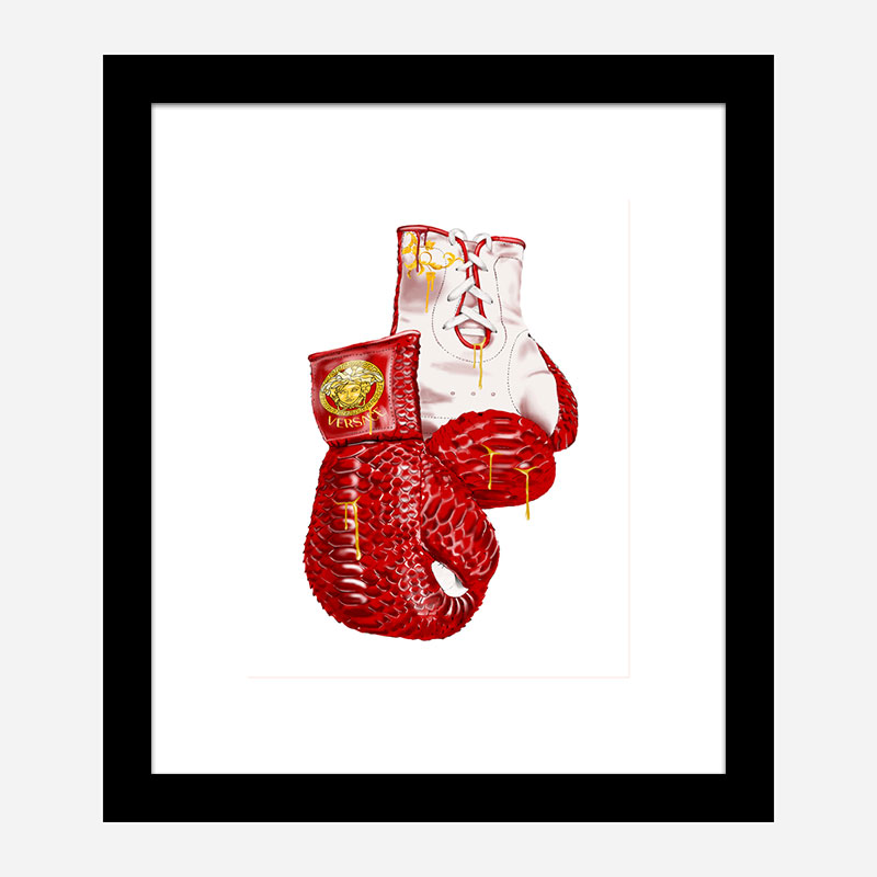 Versace Red Boxing Gloves Art Print Versace Red Boxing Gloves Art Print