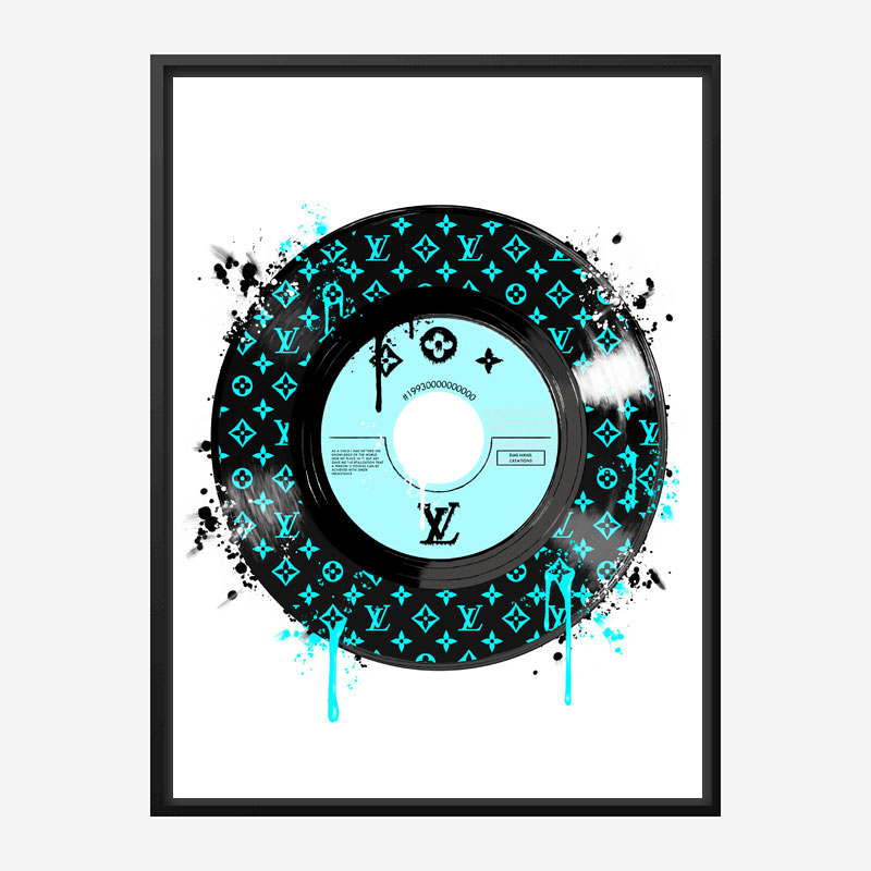 Baby Blue LV Record Art Print Baby Blue LV Record Art Print