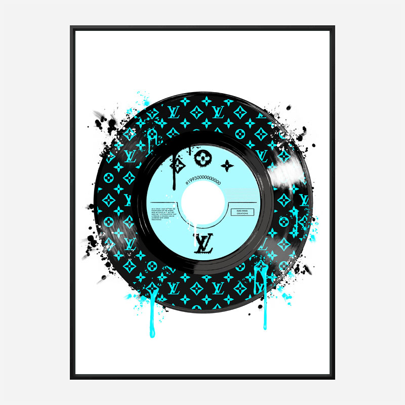 Baby Blue LV Record Art Print Baby Blue LV Record Art Print