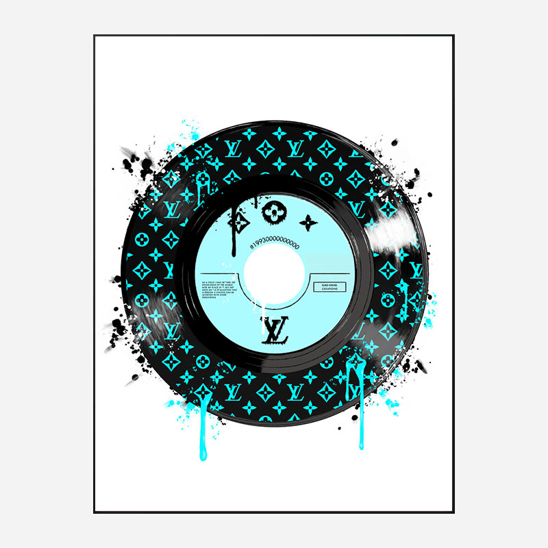 Baby Blue LV Record Art Print Baby Blue LV Record Art Print