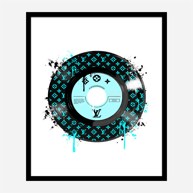 Baby Blue LV Record Art Print Baby Blue LV Record Art Print