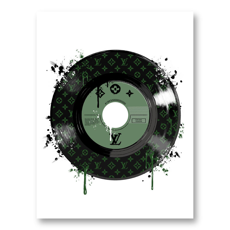 Green LV Record Art Print
