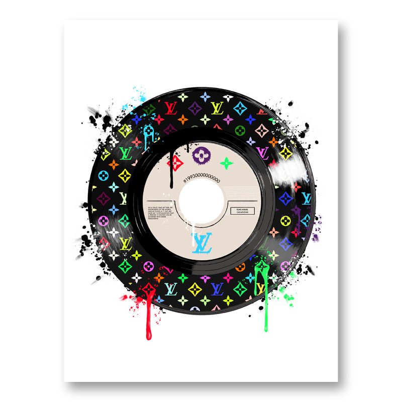 Multicolor LV Record Art Print Multicolor LV Record Art Print