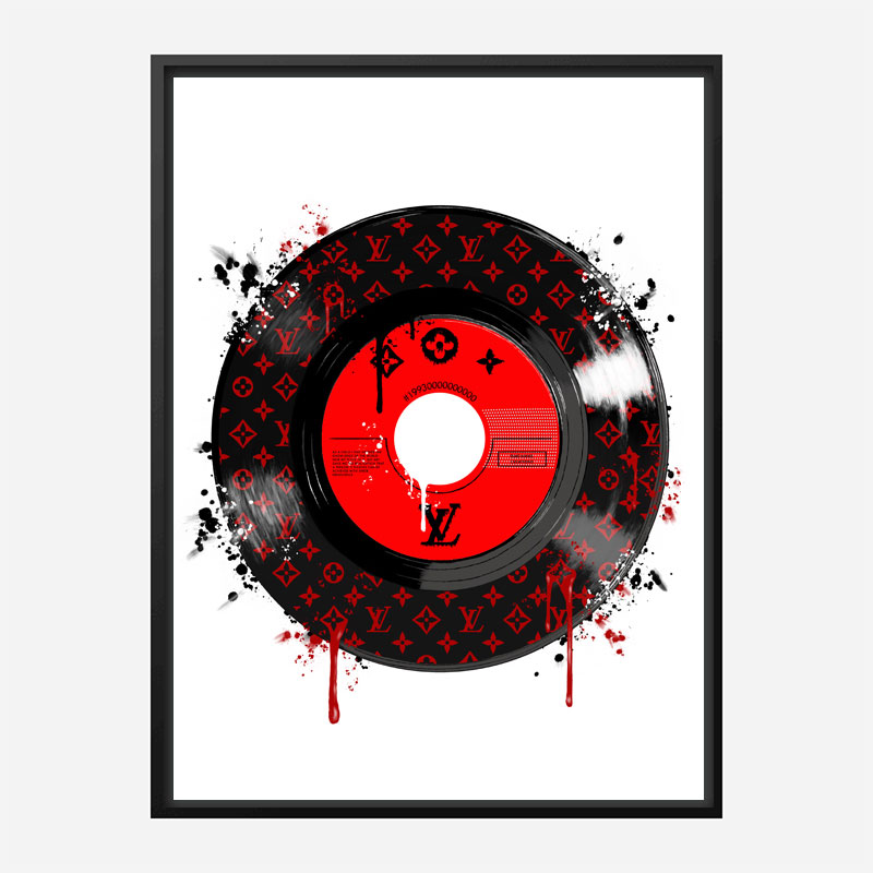 Red LV Record Art Print Red LV Record Art Print