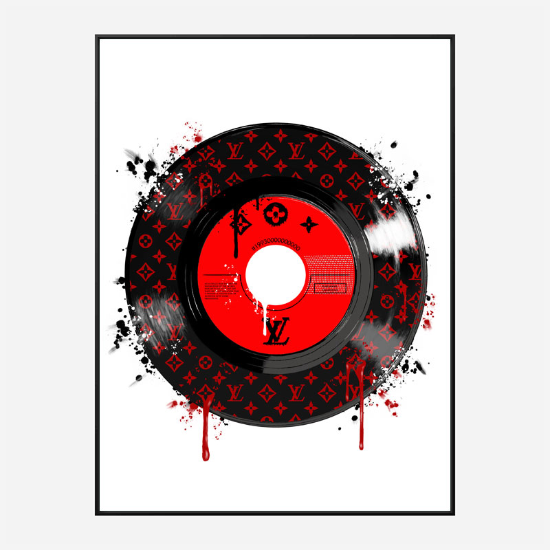 Red LV Record Art Print Red LV Record Art Print
