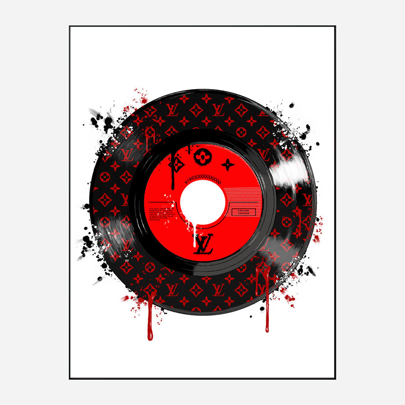 Red LV Record Art Print Red LV Record Art Print