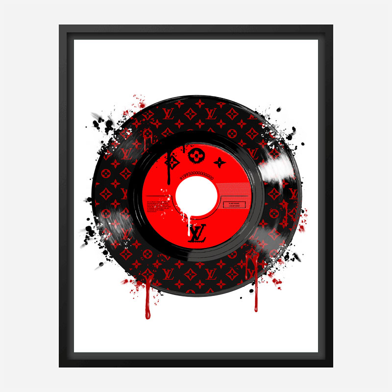 Red LV Record Art Print Red LV Record Art Print