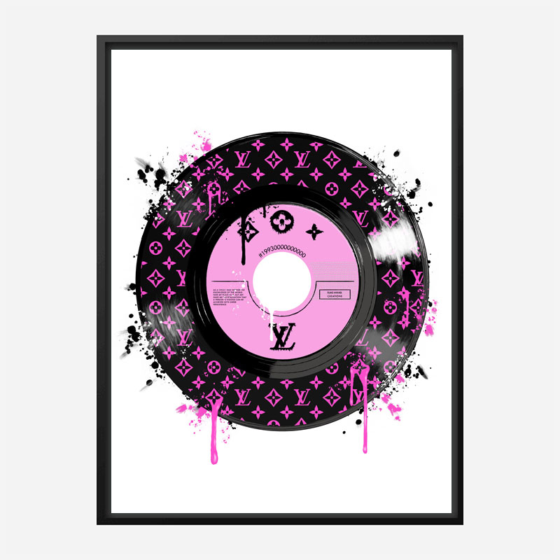 Pink LV Record Art Print Pink LV Record Art Print