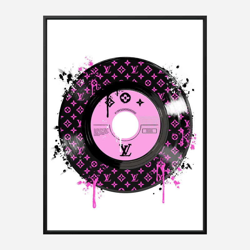 Pink LV Record Art Print Pink LV Record Art Print
