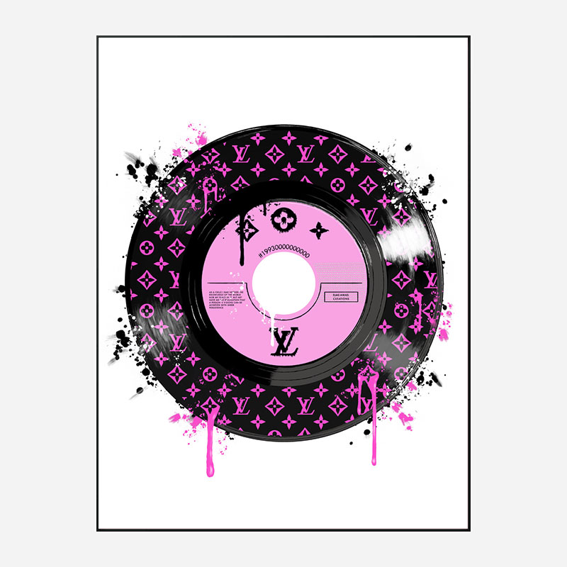 Pink LV Record Art Print Pink LV Record Art Print
