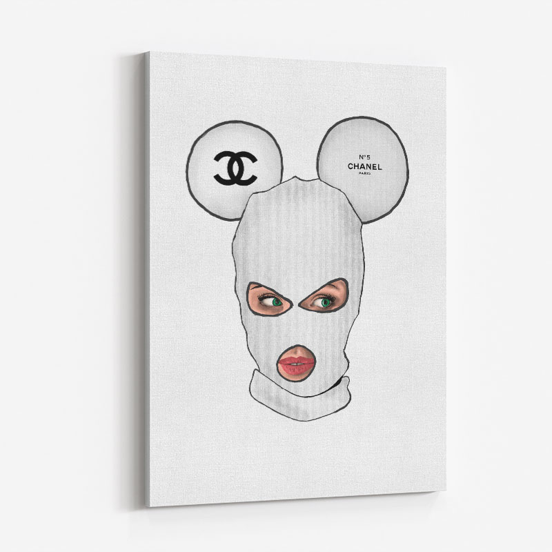 Chanel Micky White Balaclava Art Print Chanel Micky White Balaclava Art Print