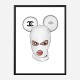 Chanel Micky White Balaclava Art Print Chanel Micky White Balaclava Art Print