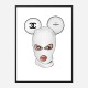 Chanel Micky White Balaclava Art Print Chanel Micky White Balaclava Art Print
