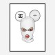 Chanel Micky White Balaclava Art Print Chanel Micky White Balaclava Art Print