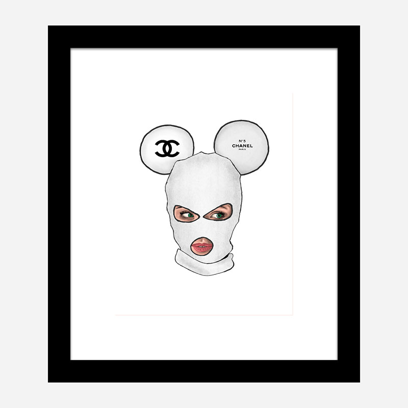 Chanel Micky White Balaclava Art Print Chanel Micky White Balaclava Art Print