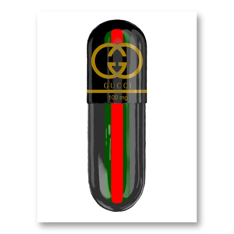 Gucci Black 100mg Art Print Gucci Black 100mg Art Print
