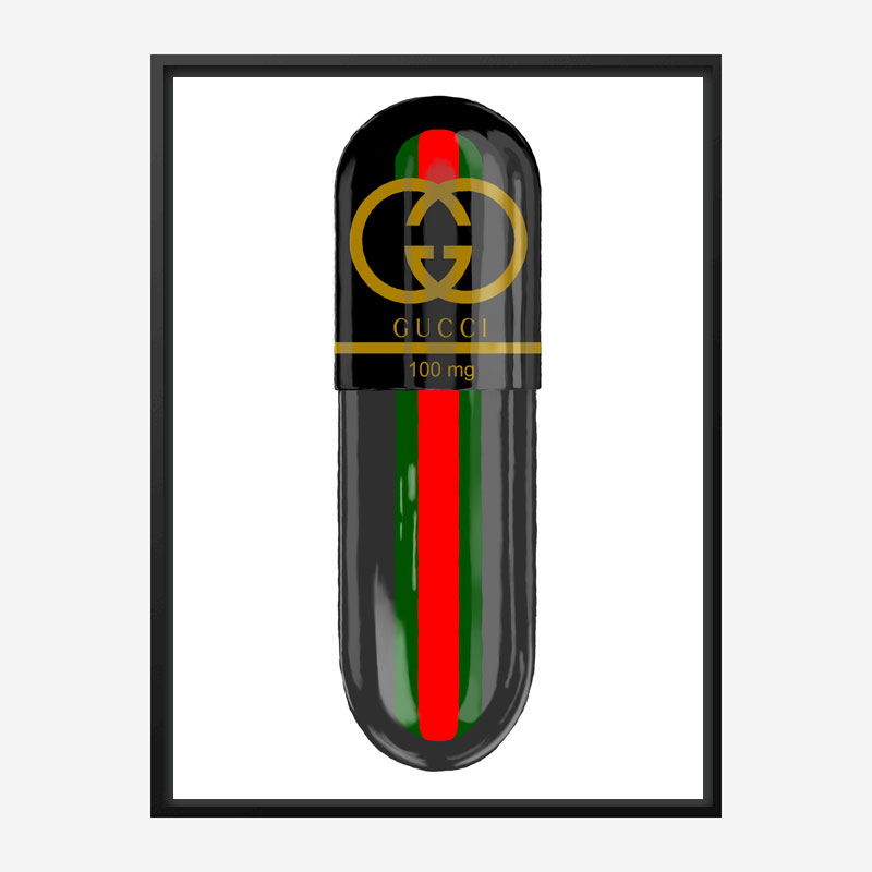 Gucci Black 100mg Art Print Gucci Black 100mg Art Print