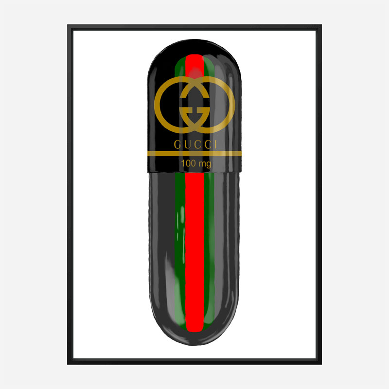 Gucci Black 100mg Art Print Gucci Black 100mg Art Print