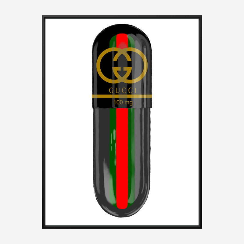 Gucci Black 100mg Art Print Gucci Black 100mg Art Print