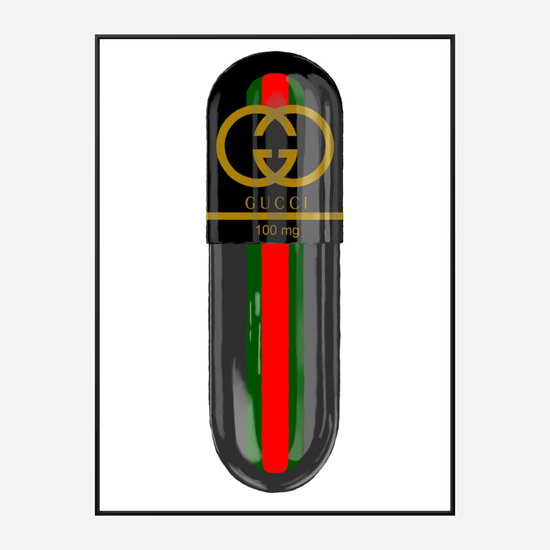 Gucci Black 100mg Art Print Gucci Black 100mg Art Print