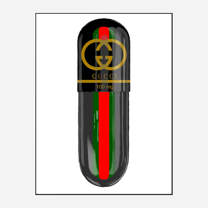 Gucci Black 100mg Art Print Gucci Black 100mg Art Print