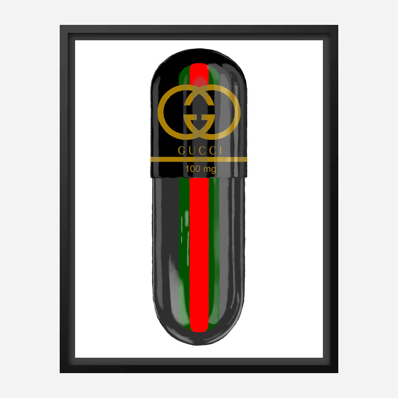 Gucci Black 100mg Art Print Gucci Black 100mg Art Print