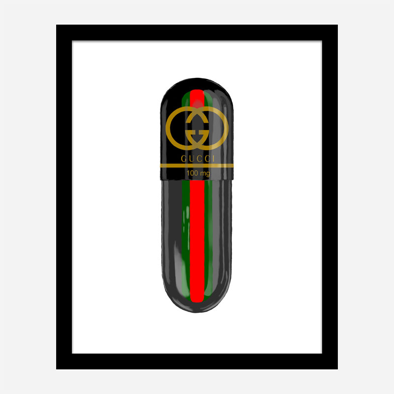 Gucci Black 100mg Art Print Gucci Black 100mg Art Print