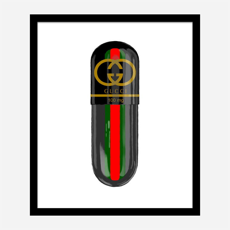 Gucci Black 100mg Art Print Gucci Black 100mg Art Print