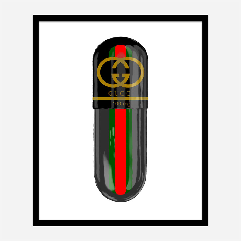 Gucci Black 100mg Art Print Gucci Black 100mg Art Print