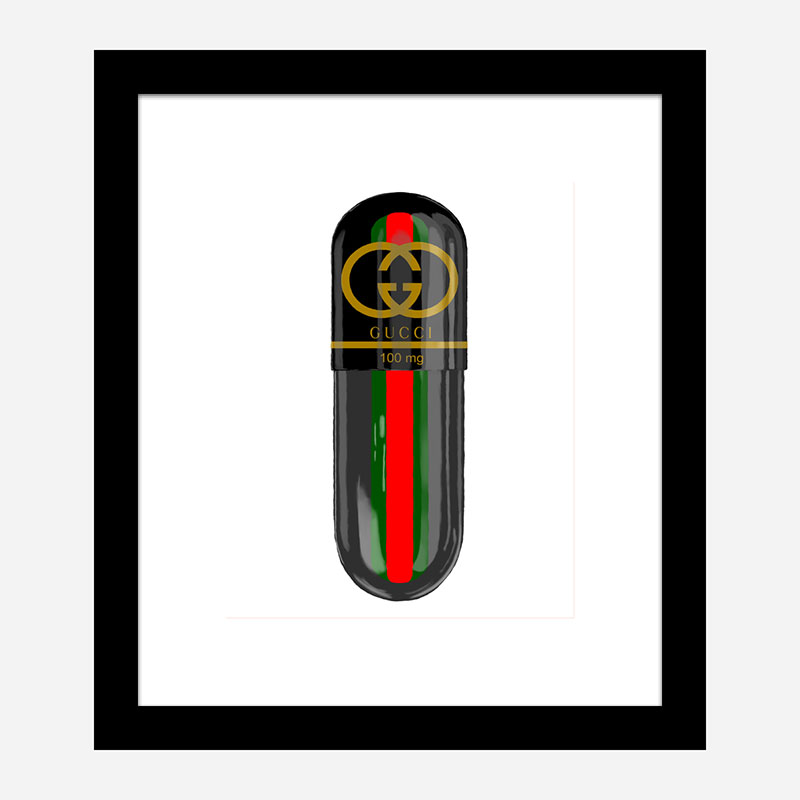 Gucci Black 100mg Art Print Gucci Black 100mg Art Print