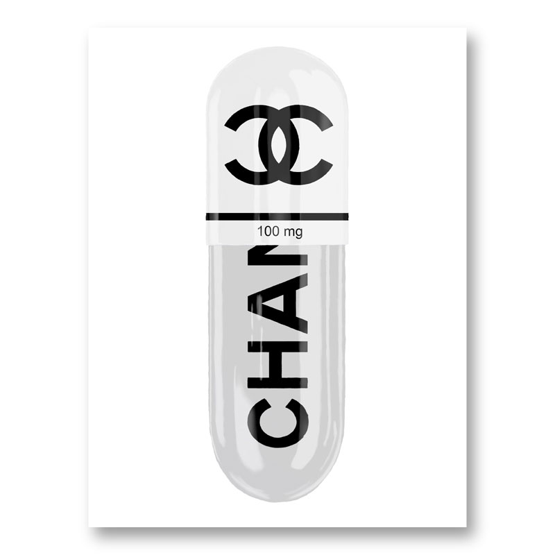 Chanel White 100mg Art Print Chanel White 100mg Art Print