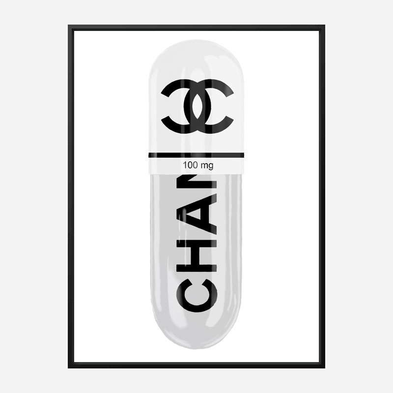 Chanel White 100mg Art Print Chanel White 100mg Art Print