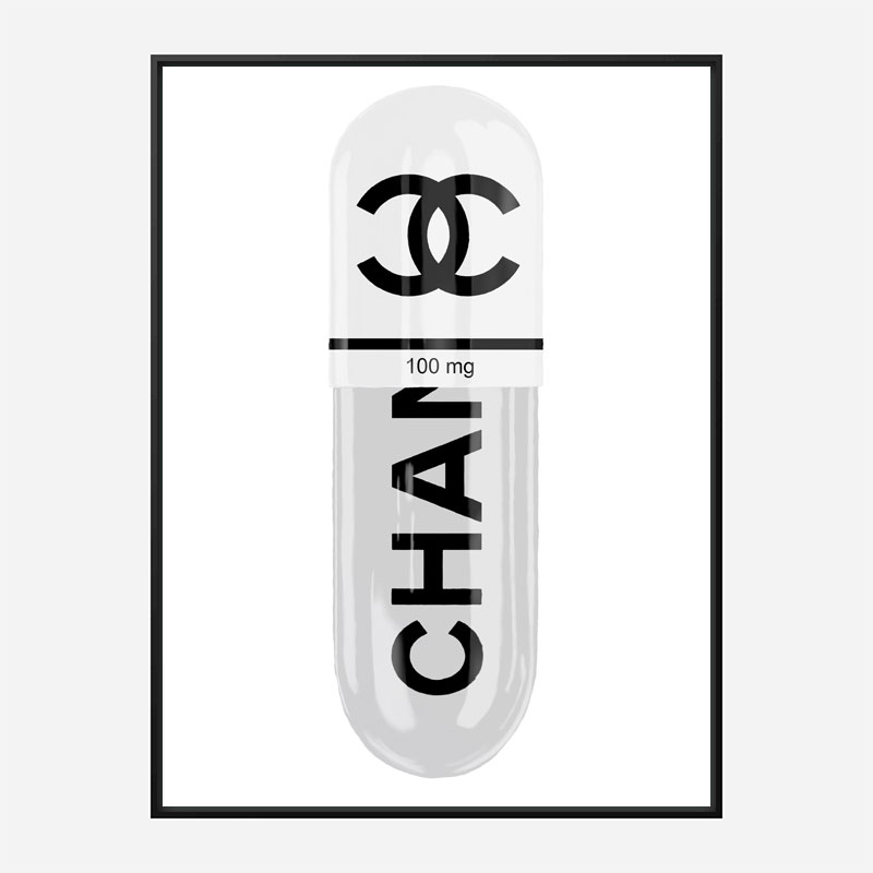 Chanel White 100mg Art Print Chanel White 100mg Art Print