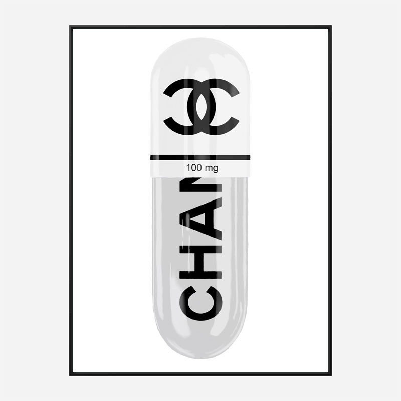 Chanel White 100mg Art Print Chanel White 100mg Art Print