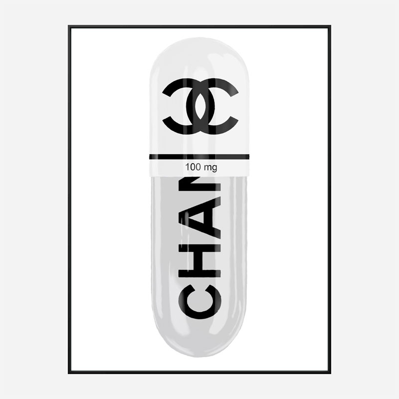 Chanel White 100mg Art Print Chanel White 100mg Art Print
