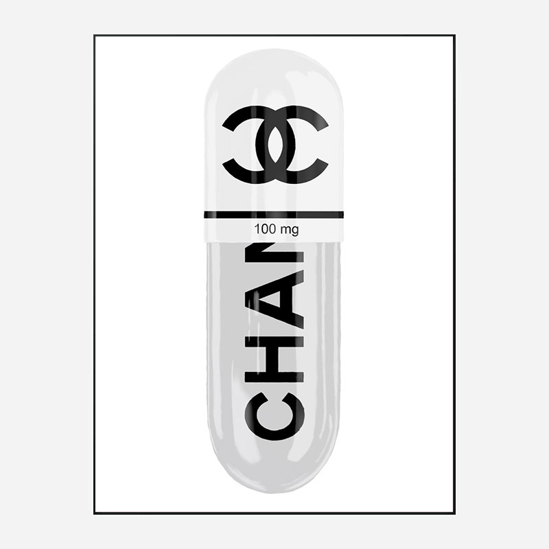 Chanel White 100mg Art Print Chanel White 100mg Art Print