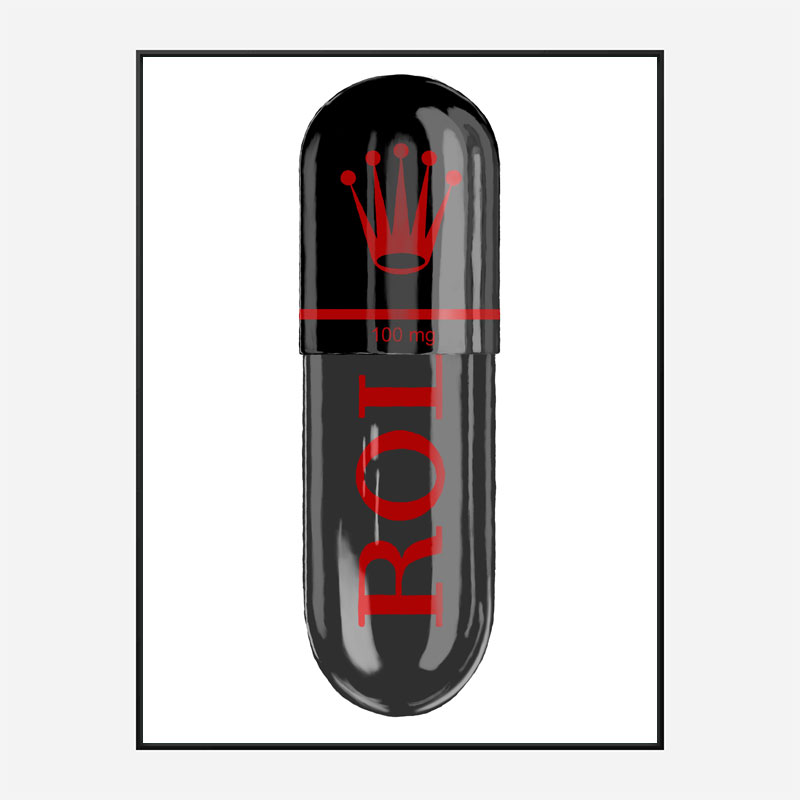 Rolex Black 100mg Art Print Rolex Black 100mg Art Print