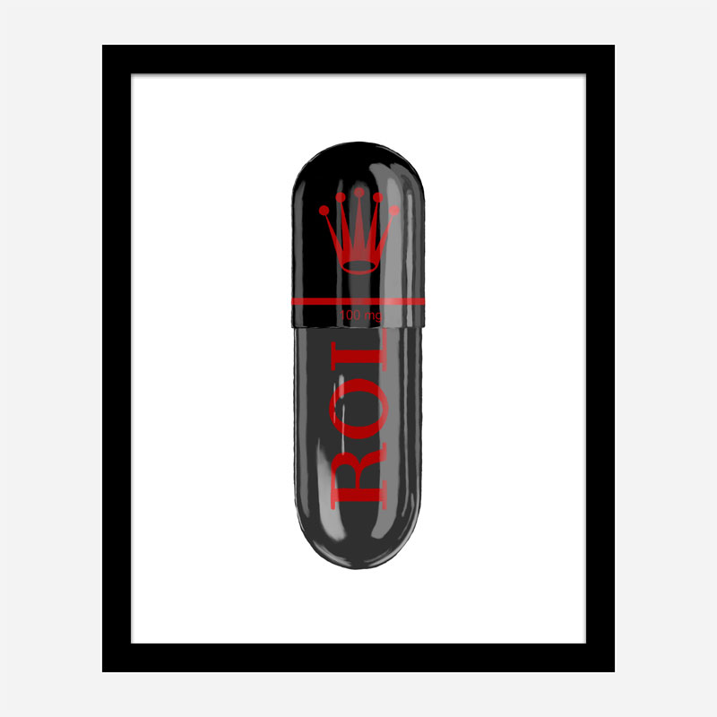 Rolex Black 100mg Art Print Rolex Black 100mg Art Print