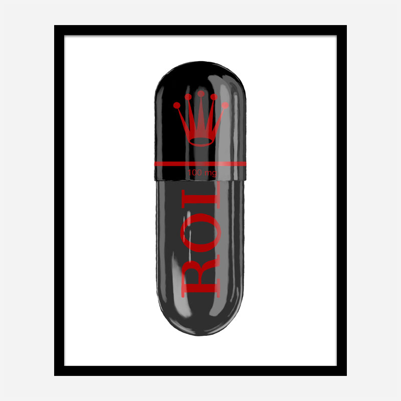 Rolex Black 100mg Art Print Rolex Black 100mg Art Print