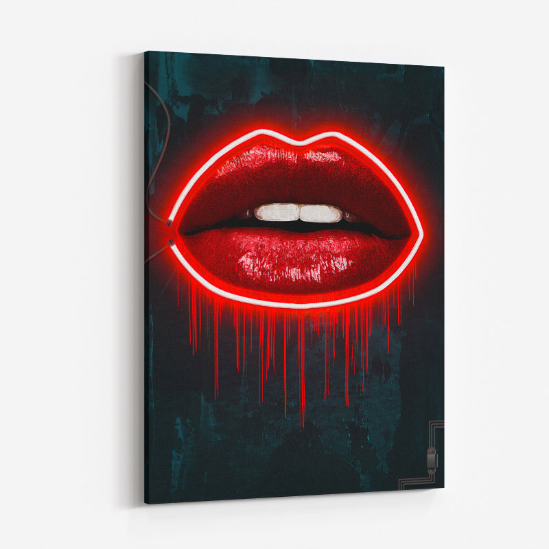 LV Lips Neon Style Art Print LV Lips Neon Style Art Print