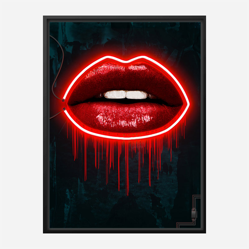 LV Lips Neon Style Art Print LV Lips Neon Style Art Print