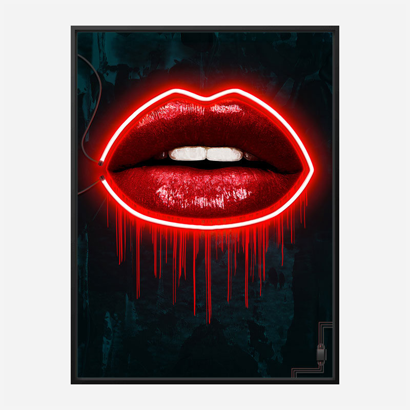 LV Lips Neon Style Art Print LV Lips Neon Style Art Print