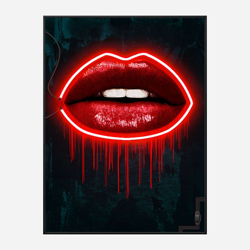 LV Lips Neon Style Art Print LV Lips Neon Style Art Print