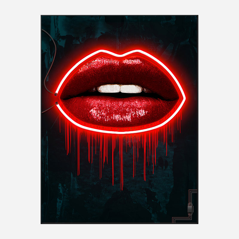 LV Lips Neon Style Art Print LV Lips Neon Style Art Print