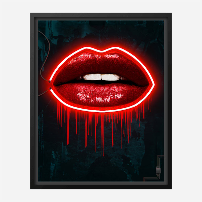 LV Lips Neon Style Art Print